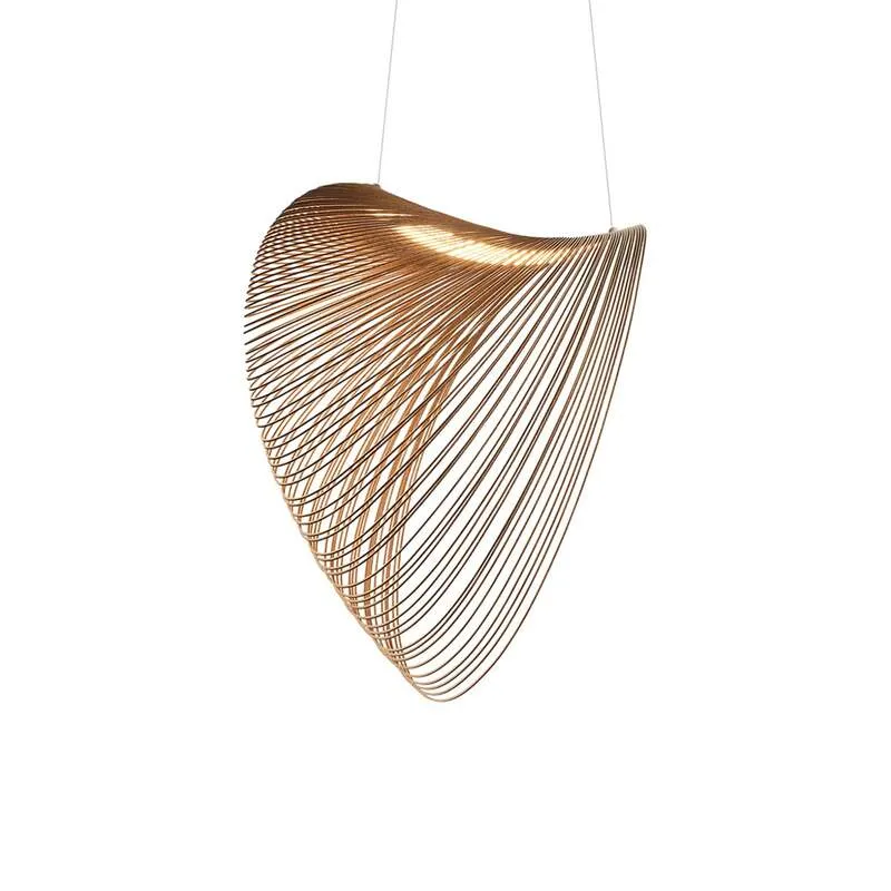 B-Ware Luceplan Hängeleuchte Illan LED Pendelleuchte dimmbar Holz birke Ø80cm 3000Lumen
