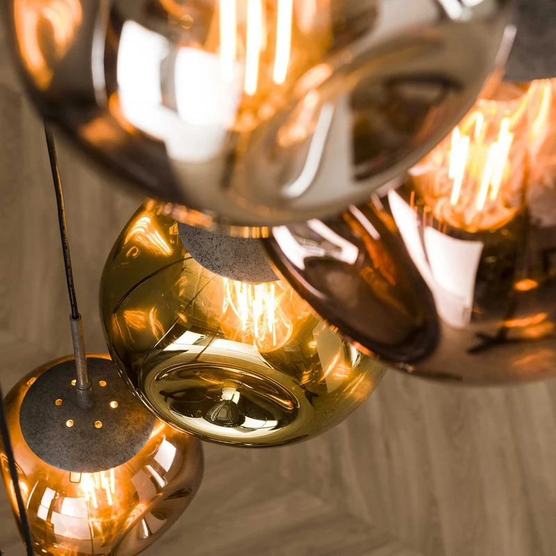 B-Ware Hängeleuchte Stellar 7-flammig LED Pendelleuchte dimmbar mehrfarbig altsilber