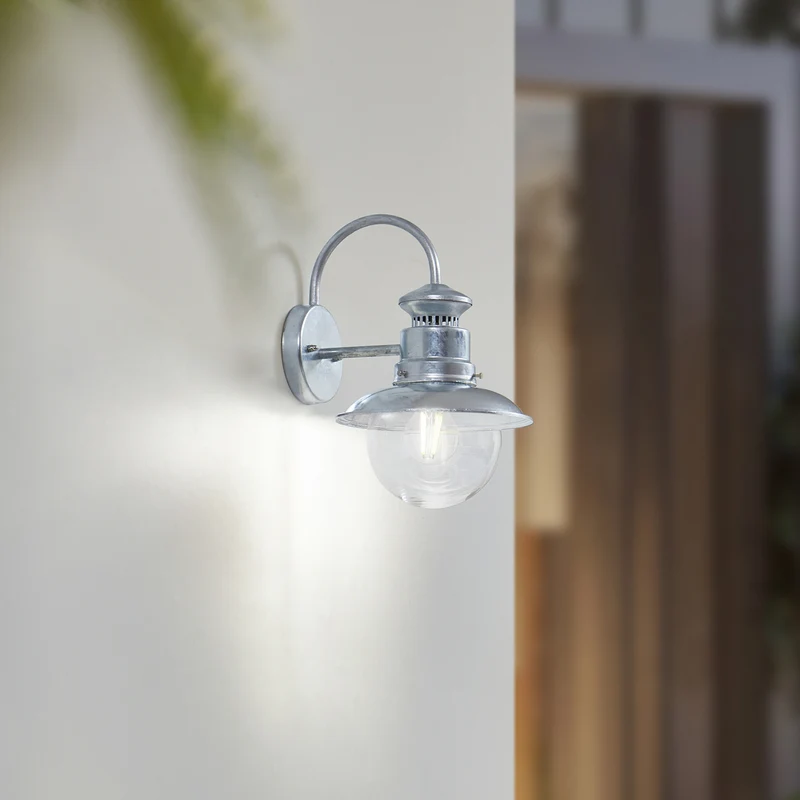 B-Ware Lindby Außenwandleuchte Celinor LED Gartenlampe Wandleuchte dimmbar silber