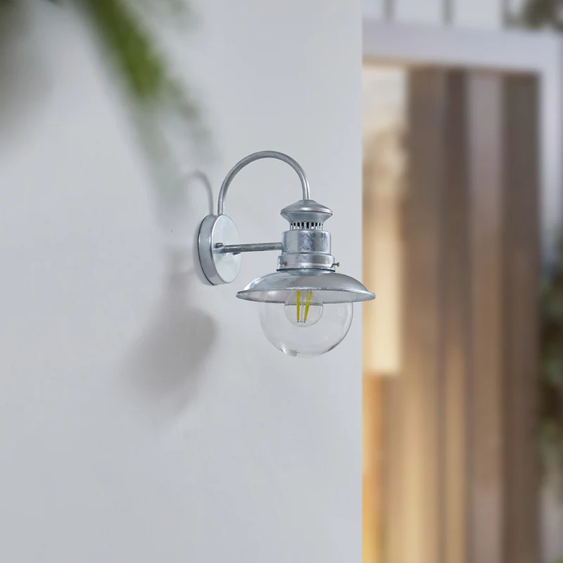 B-Ware Lindby Außenwandleuchte Celinor LED Gartenlampe Wandleuchte dimmbar silber