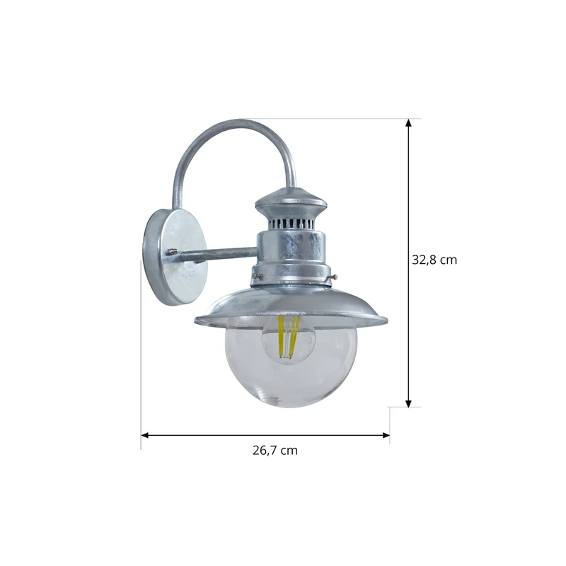 B-Ware Lindby Außenwandleuchte Celinor LED Gartenlampe Wandleuchte dimmbar silber