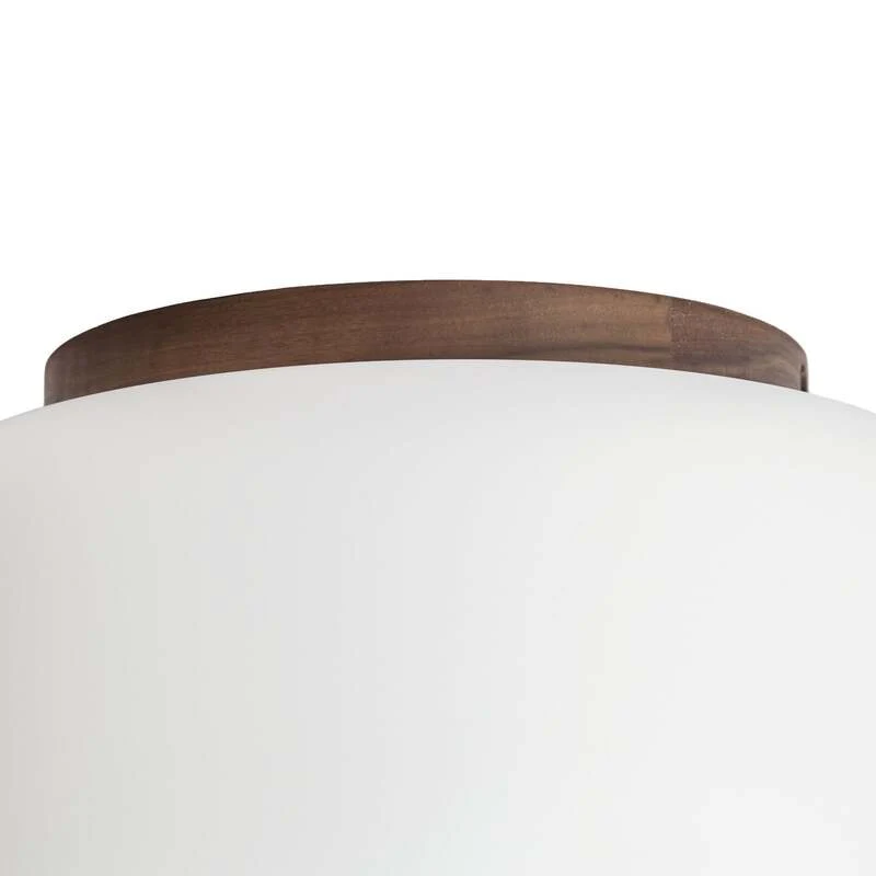 B-Ware Quitani Deckenleuchte Shiro LED Lampe dimmbar Holz Glas CCT Ø28cm weiß walnuss
