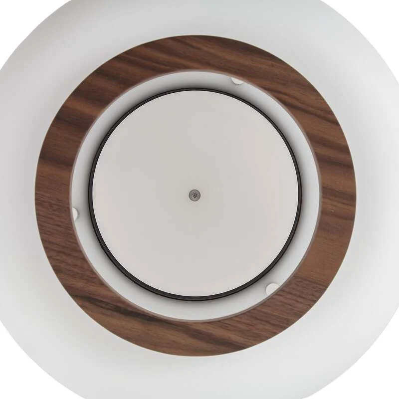 B-Ware Quitani Deckenleuchte Shiro LED Lampe dimmbar Holz Glas CCT Ø28cm weiß walnuss