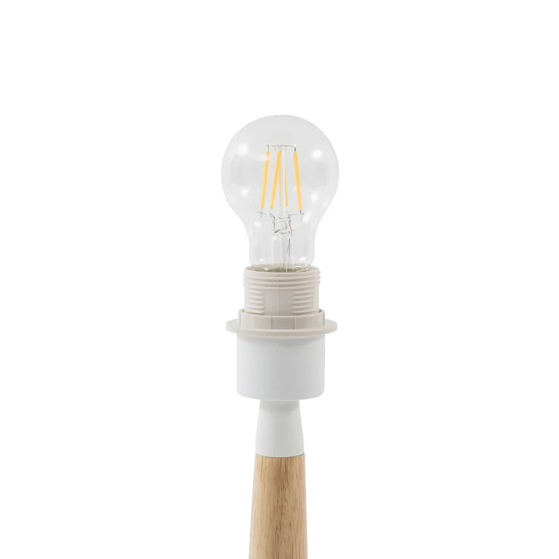 B-Ware Lucande Tischleuchte Leuchte Tischlampe Lampe Ellorin weiß Holz Ø 37 cm E27