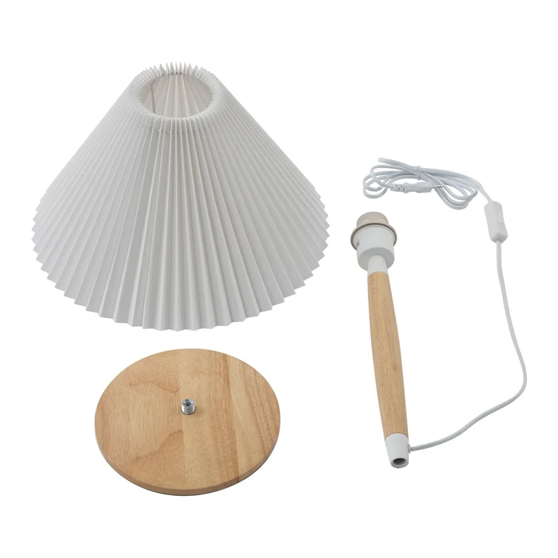 B-Ware Lucande Tischleuchte Leuchte Tischlampe Lampe Ellorin weiß Holz Ø 37 cm E27