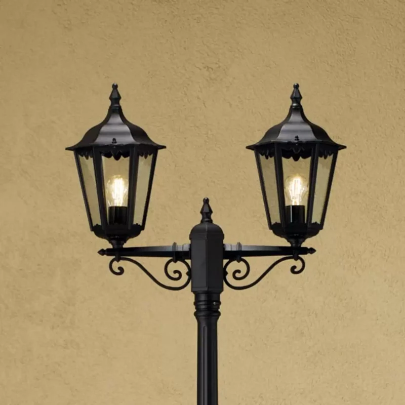 B-Ware Konstsmide Mastleuchte Firenze Stehlampe Straßenlaterne Lampe 2-flammig schw67