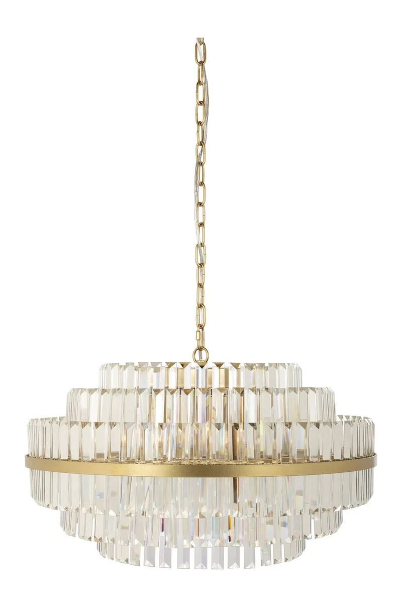 Richmond Pendelleuchte Desire brushed gold, 10-flammig, Ø 80 cm