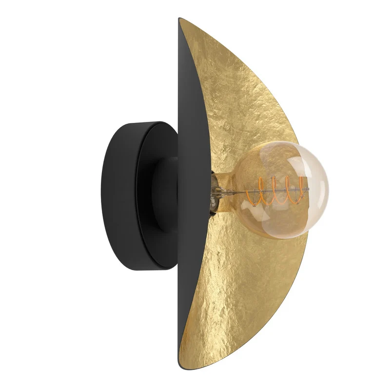 B-Ware Stars of Light Wandleuchte Saceda schwarz/gold E27 dimmbar Stahl 25x29cm