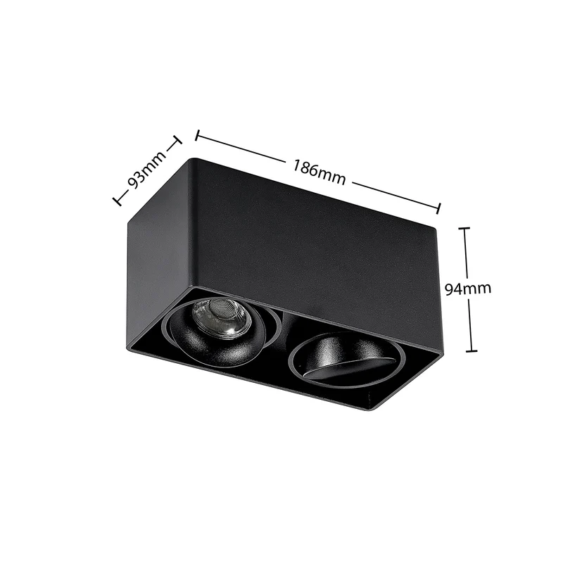 B-Ware Arcchio Downlight Kubika 19cm LED dimmbar schwarz 2-flg Aluminium Deckenlampe