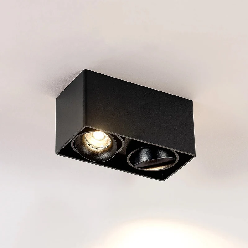 B-Ware Arcchio Downlight Kubika 19cm LED dimmbar schwarz 2-flg Aluminium Deckenlampe