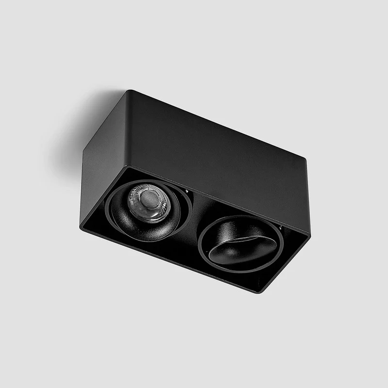 B-Ware Arcchio Downlight Kubika 19cm LED dimmbar schwarz 2-flg Aluminium Deckenlampe