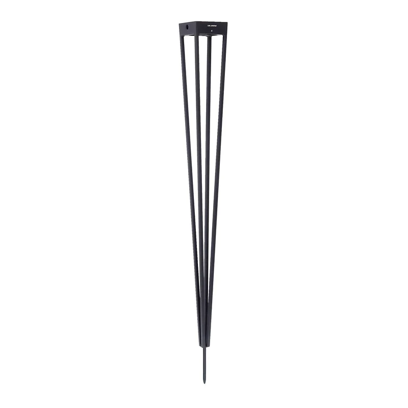 B-Ware Les Jardins LED-Solarfackel Tinka Gartenlampe grau dimmbar 90cm Erdspieß 300lm