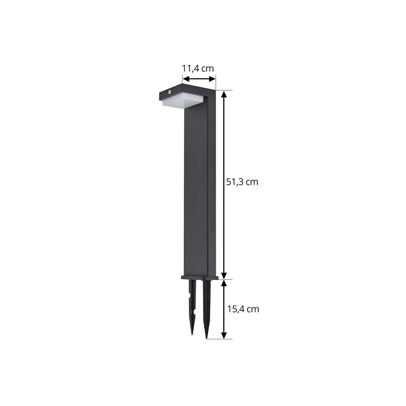 B-Ware Lindby Sockelleuchte Wegeleuchte LED Solar Eleazar schwarz Aluminium Sensor