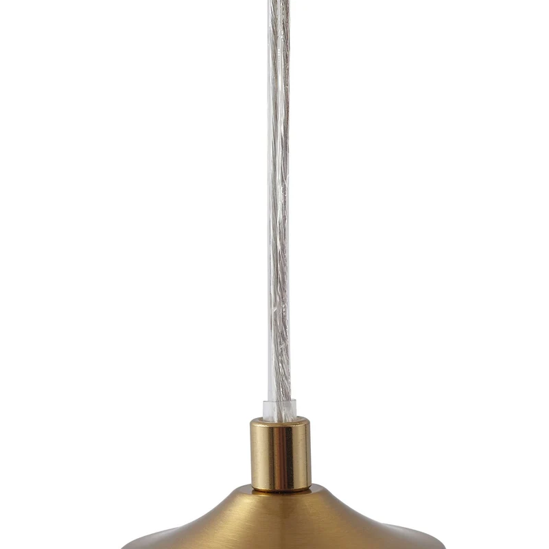 B-Ware Lindby Leuchte Hängeleuchte Piatra Glas amber messing Ø45cm 5-flg Lampe Leuc531
