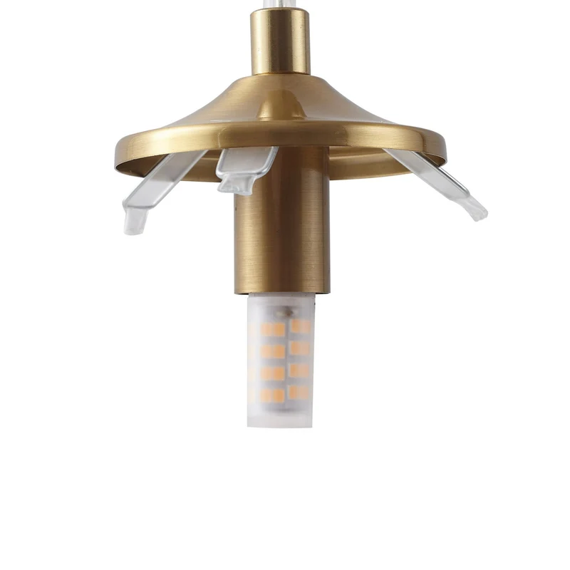 B-Ware Lindby Leuchte Hängeleuchte Piatra Glas amber messing Ø45cm 5-flg Lampe Leuc531