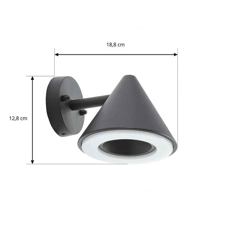 B-Ware Lindby Außenwandleuchte Soran LED Gartenlampe Wandleuchte schwarz IP44 12cm