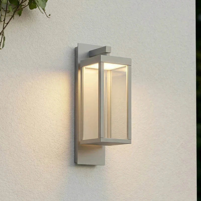 B-Ware Lucande Außenwandleuchte Ferdinand LED Wandleuchte Gartenlampe hellgrau IP54