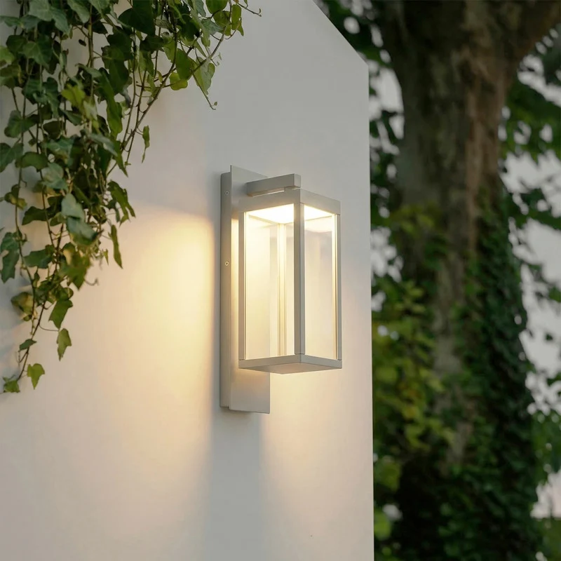B-Ware Lucande Außenwandleuchte Ferdinand LED Wandleuchte Gartenlampe hellgrau IP54