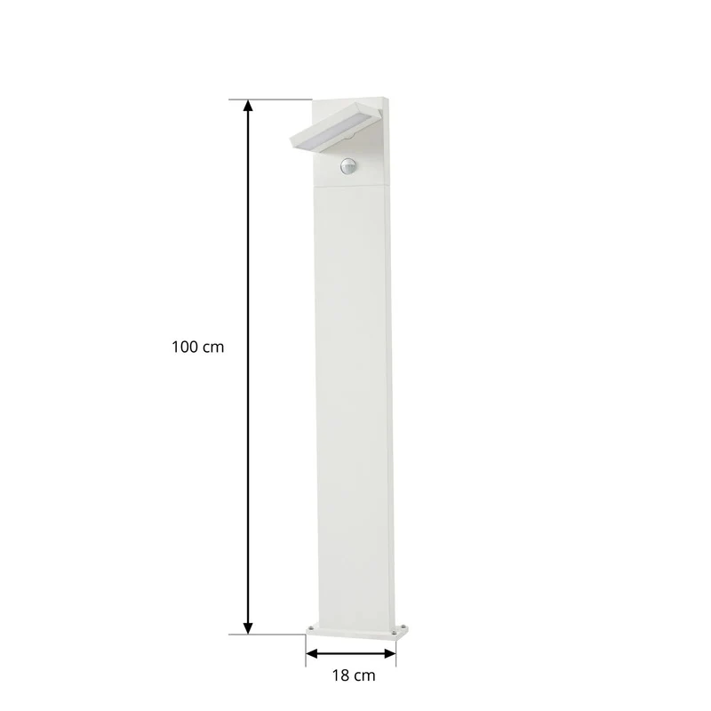 B-Ware Lucande Wegeleuchte Gartenleuchte Silvan LED Pollerleuchte mit Sensor weiß 100cm