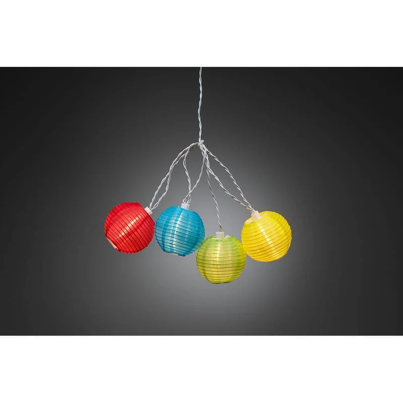 LED Dekolichterkette pinke/blaue/grüne/gelbe Plastikreiskugeln 20 Warmweiße Dioden IP44