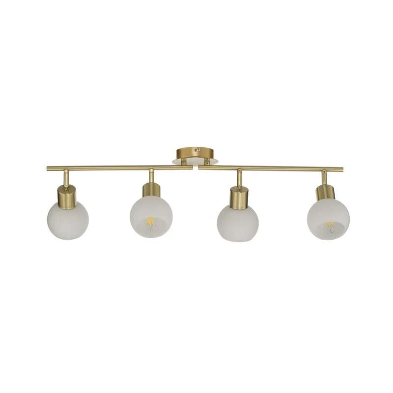 B-Ware Lindby Deckenlampe Elaina LED Lampe 4-flg dimmbar messing weiß 70cm Ø10cm