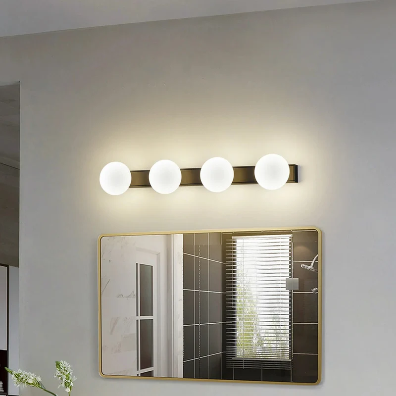 B-Ware Lucande Wandleuchte LED Badlampe Myrra schwarz 60cm Lampe IP44 Glas Aluminium
