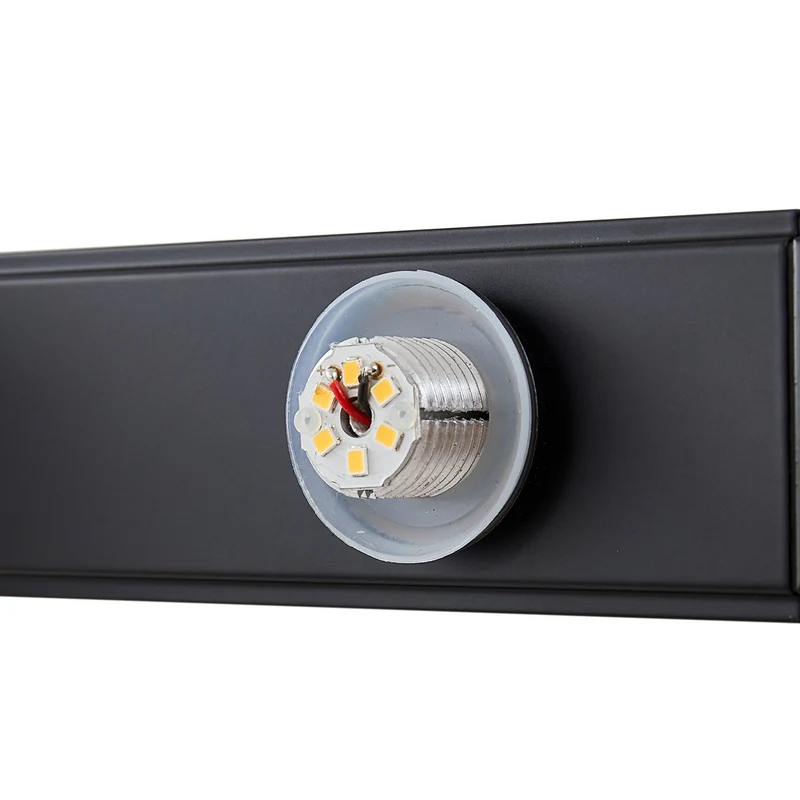 B-Ware Lucande Wandleuchte LED Badlampe Myrra schwarz 60cm Lampe IP44 Glas Aluminium