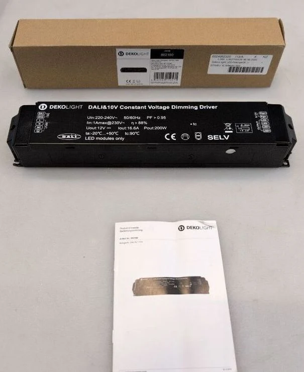 B-Ware Deko Light LED Trafo Konstantspannung 12V 16,7A 200W IP20 schwarz 310x60x45mm