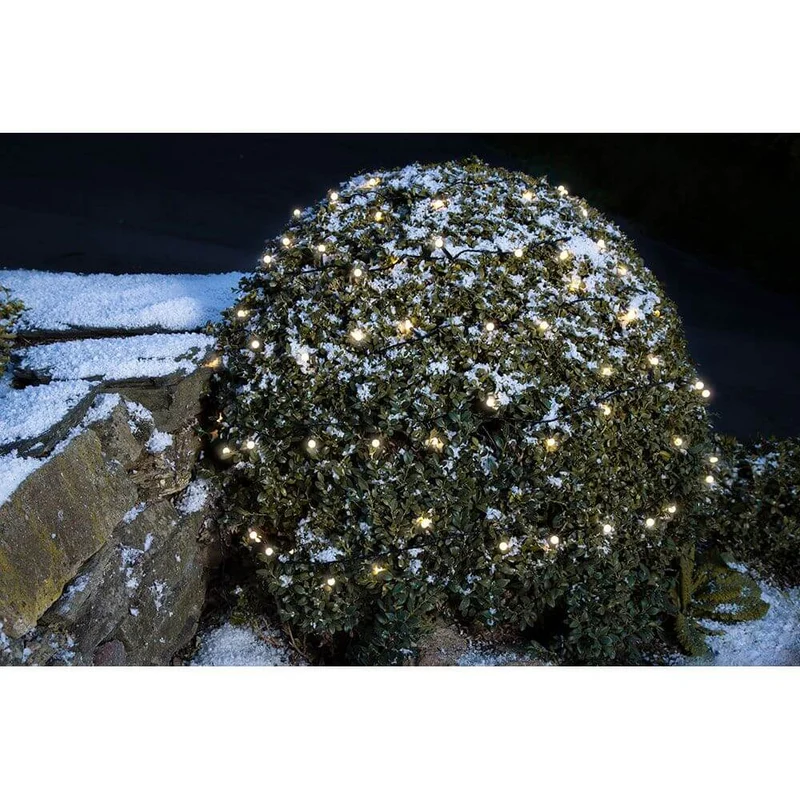 LED Globelichterkette runde Dioden 160 Warmweiße Dioden IP44