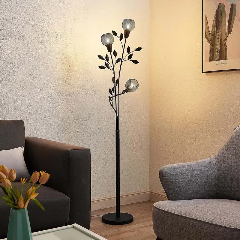 B-Ware Lindby Stehlampe Florentiner Leuchte Kanye LED 3-flg schwarz 160cm Lampe