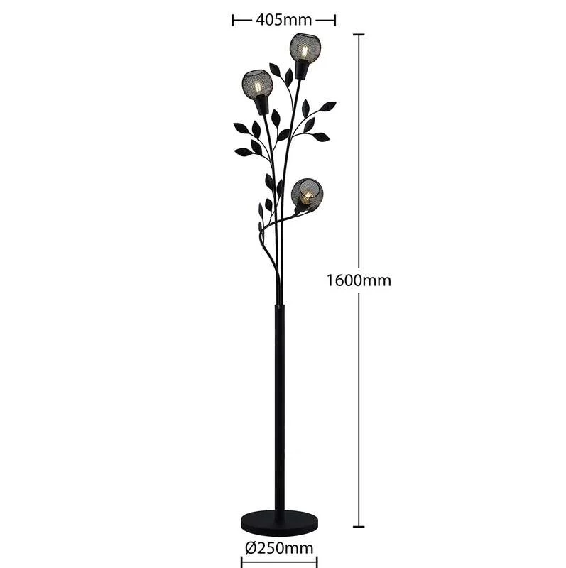 B-Ware Lindby Stehlampe Florentiner Leuchte Kanye LED 3-flg schwarz 160cm Lampe