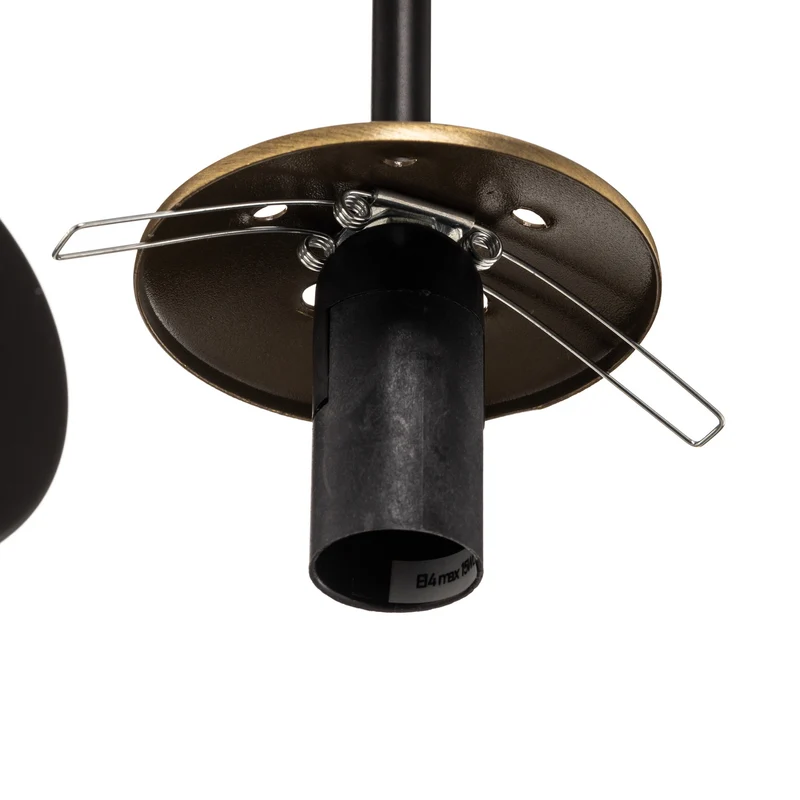 B-Ware Wandleuchte Berlin schwarz/messing 34cm dimmbar E14 Metall Glas IP20