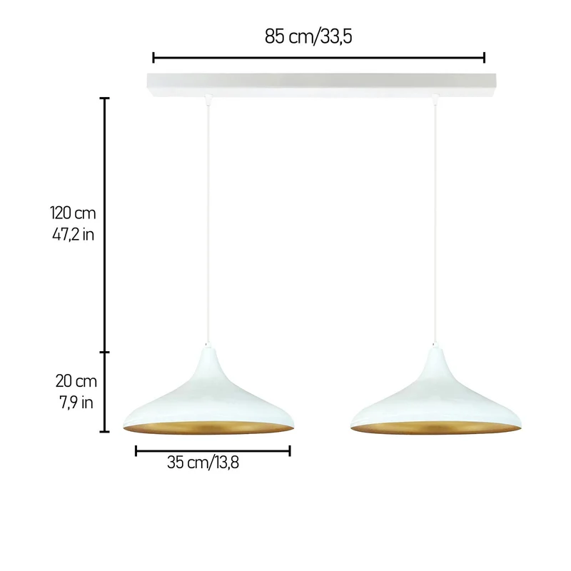 B-Ware ROYALTECH Hängeleuchte Claus LED Pendelleuchte Lampe dimmbar weiß gold 85cm