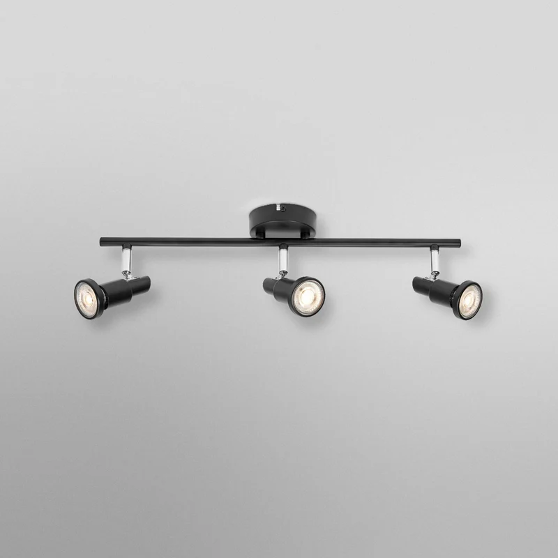 B-Ware OSRAM Deckenstrahler 3-flg dimmbar GU10 LED schwarz Metall Lampe 48,6x9cm