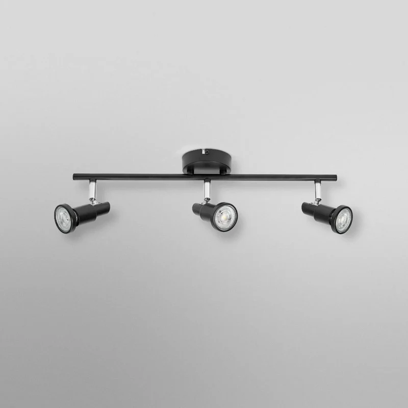 B-Ware OSRAM Deckenstrahler 3-flg dimmbar GU10 LED schwarz Metall Lampe 48,6x9cm