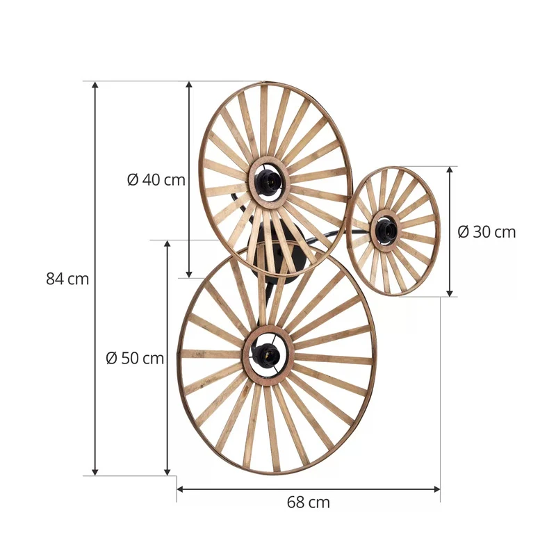 B-Ware Lindby Wandleuchte Evandor naturfarben Bambus 3-flg Wandlampe Lampe Leuchte E27