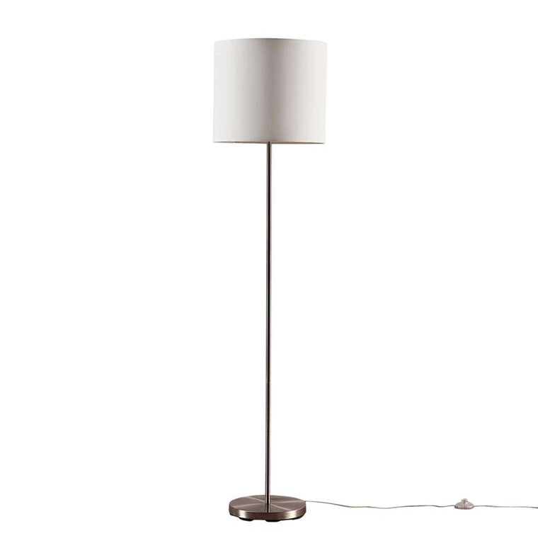 B-Ware Stehlampe Stehleuchte Lindby Parsa weiß Textil Metall Fußschalter Wohnbereich