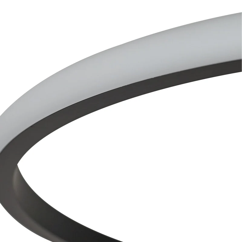 B-Ware Lindby LED Deckenleuchte Lampe Kyron schwarz Aluminium dimmbar Ø45 cm Leuchte