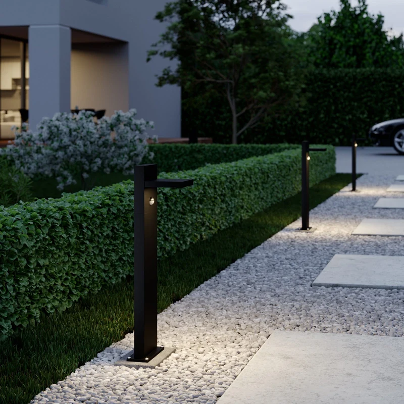 B-Ware Lucande Wegeleuchte Pollerleuchte LED Sensor grafitgrau Außenleuchte anthrazit 6