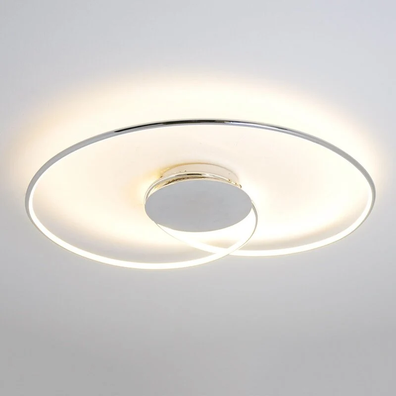 B-Ware Lindby Deckenlampe Deckenleuchte LED Joline chrom Metall weiß Wohnbereich 74233