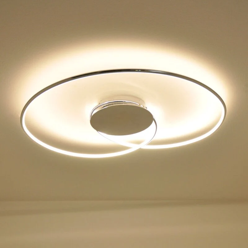 B-Ware Lindby Deckenlampe Deckenleuchte LED Joline chrom Metall weiß Wohnbereich 74233