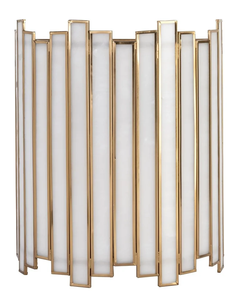Wandlampe Lima Brass Antique aus Messing & Glas, E27-Fassung