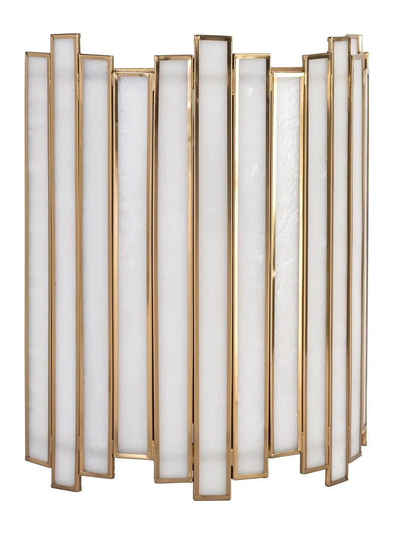 Wandlampe Lima Brass Antique aus Messing & Glas, E27-Fassung