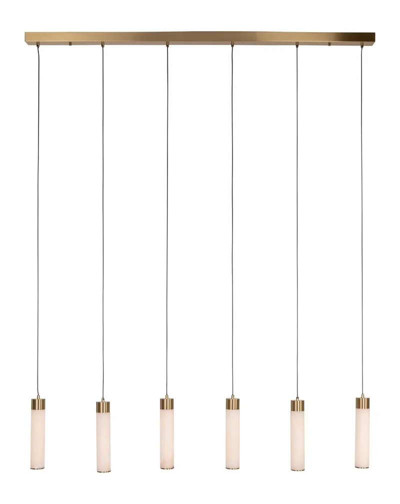Pendelleuchte Elaris white – Kronleuchter aus Eisen und Alabaster