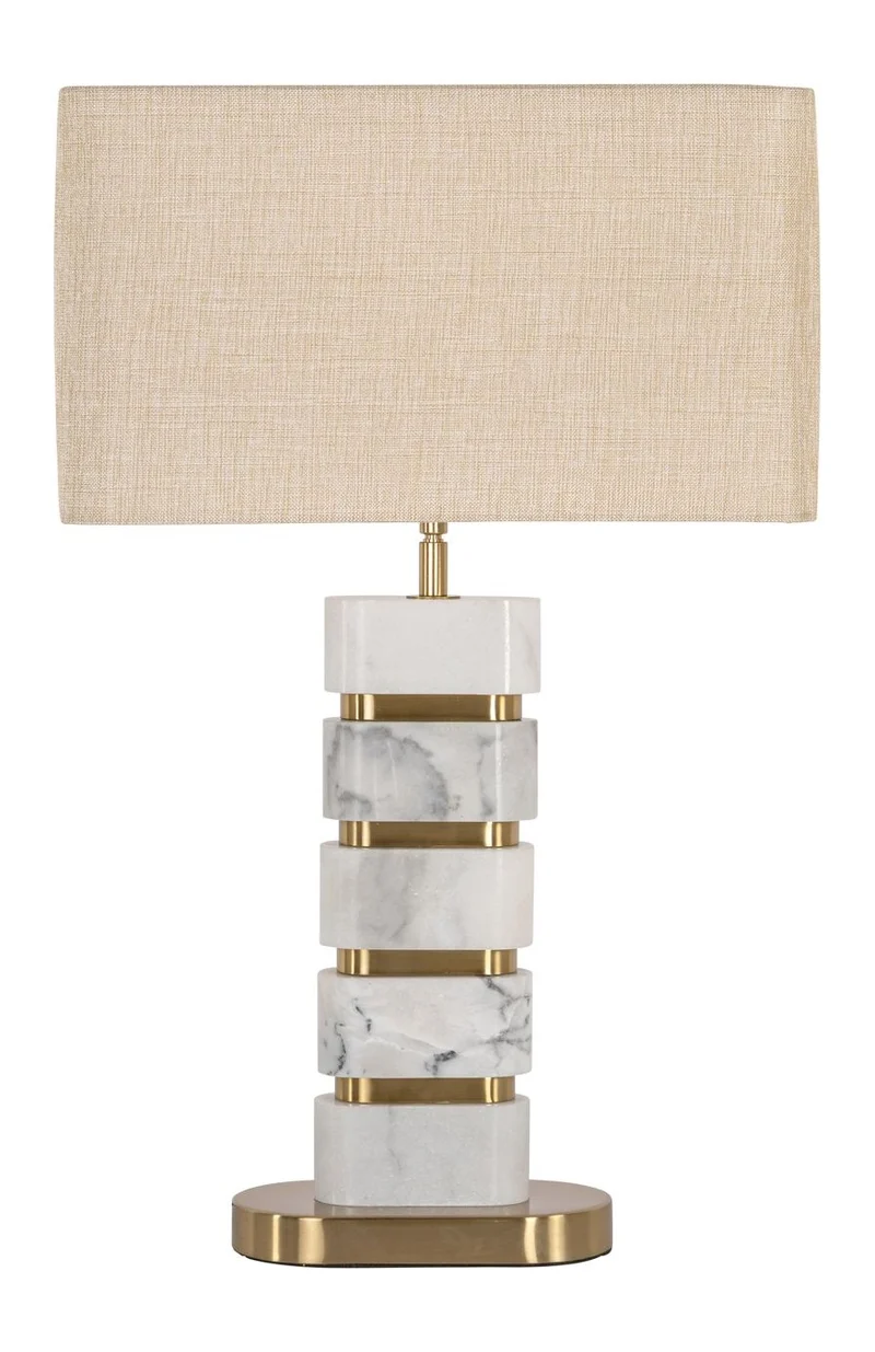 Tischlampe Lenore Gold mit Marmorsockel, Fassung E27 – Richmond