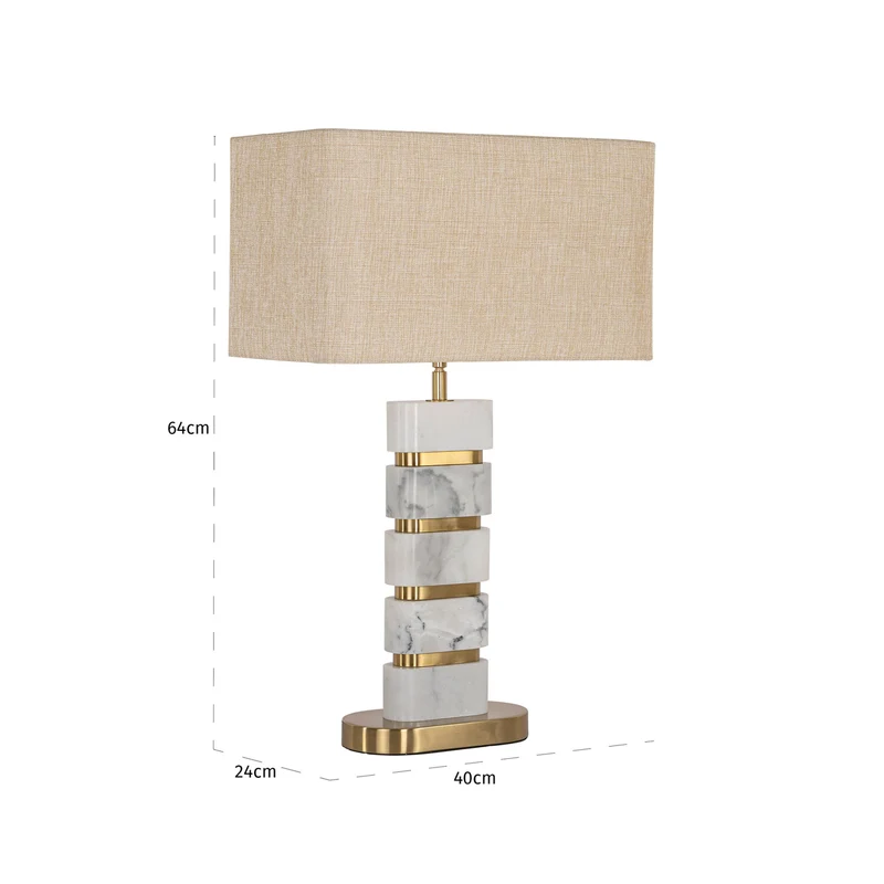 Tischlampe Lenore Gold mit Marmorsockel, Fassung E27 – Richmond