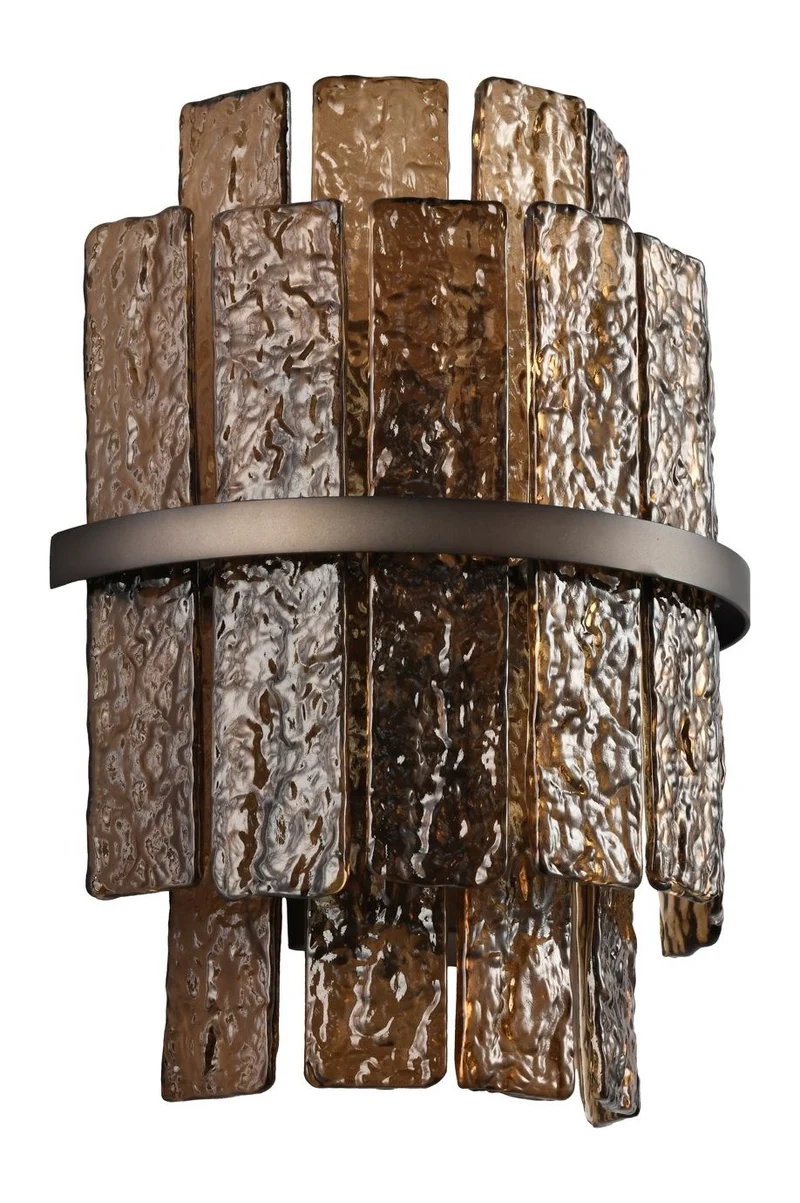 Wandlampe Lumy braun – Richmond Wandleuchte mit Strukturglas