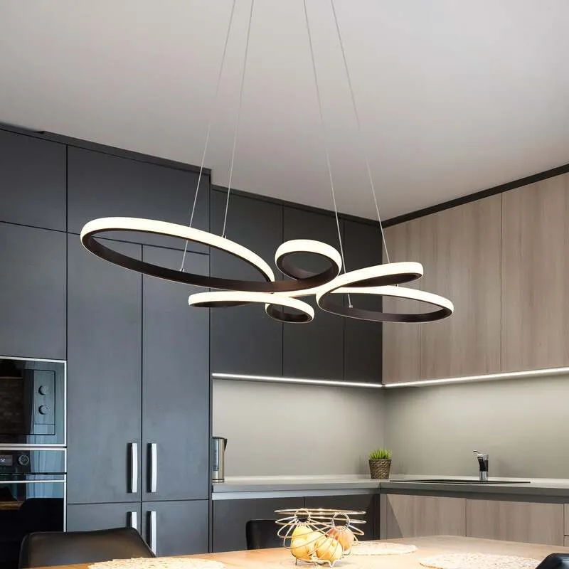 B-Ware LED-Pendelleuchte Fly schwarz matt 3.000 K 83 cm x 45 cm dimmbar TRIO LIGHTING