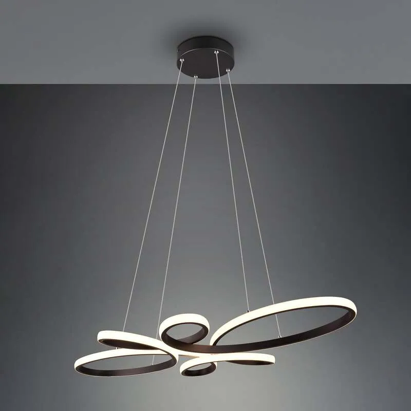 B-Ware LED-Pendelleuchte Fly schwarz matt 3.000 K 83 cm x 45 cm dimmbar TRIO LIGHTING