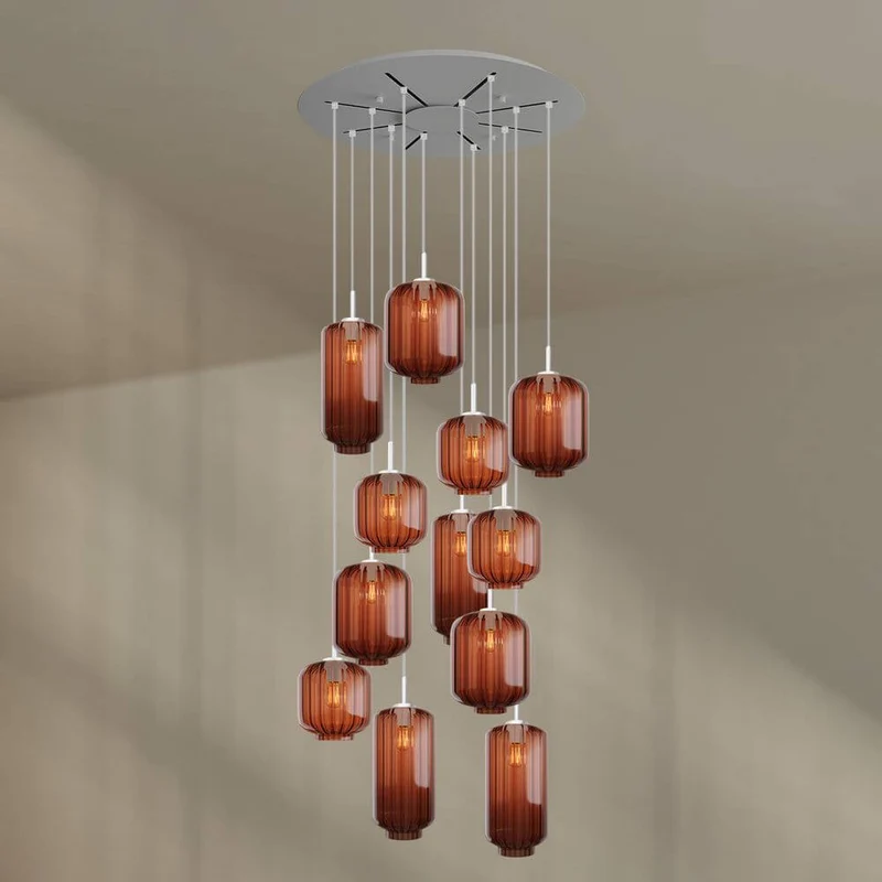 s.luce Velo Galerielampe 12-flammig Ø 80cm Baldachin Ø 18/20/25cm